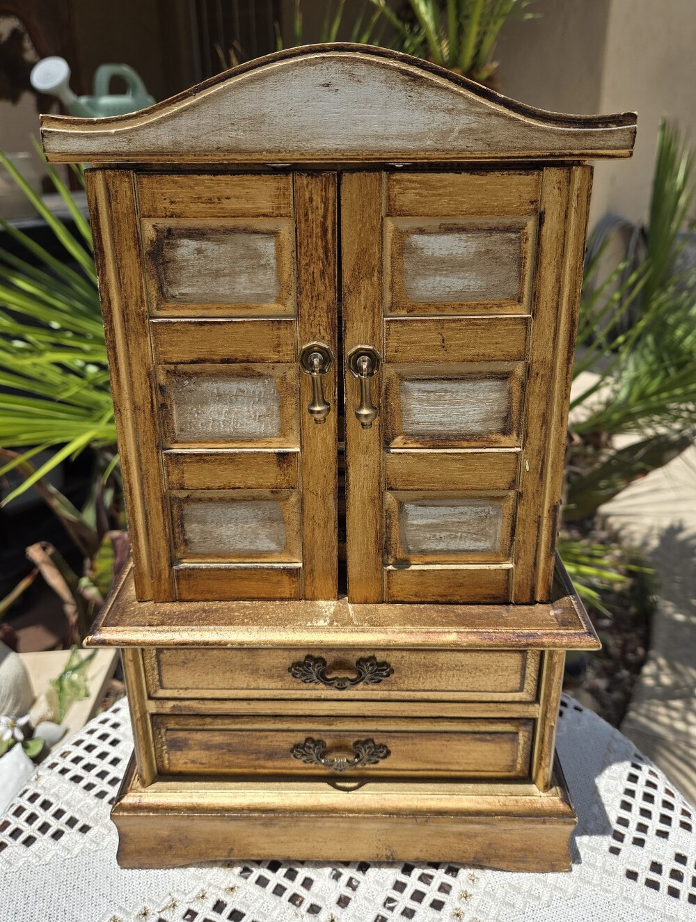 Vintage Florentine Style Jewelry Armoire